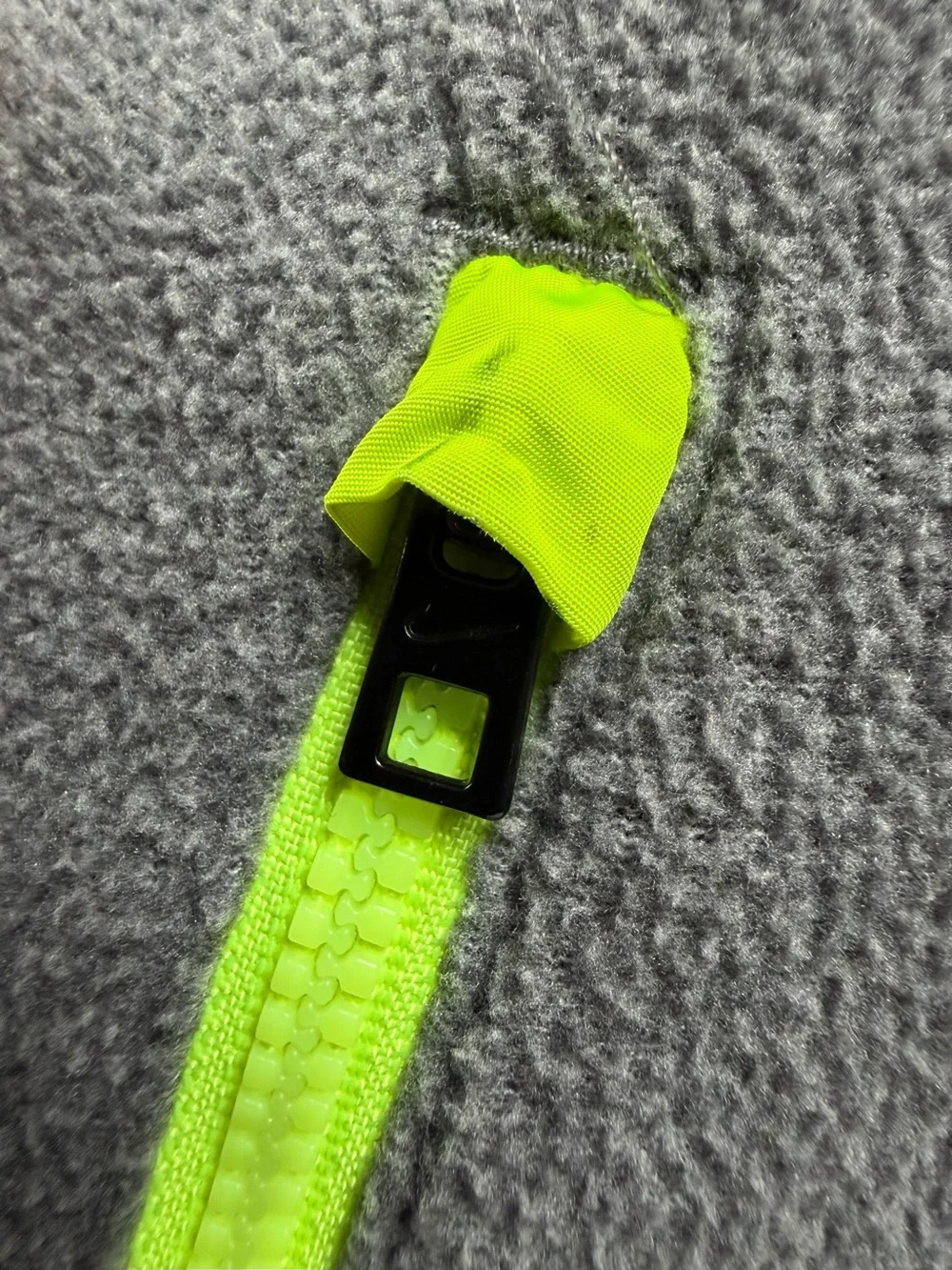 Nike Kids Gray Fleece Hoodie Jacket with Neon Accents